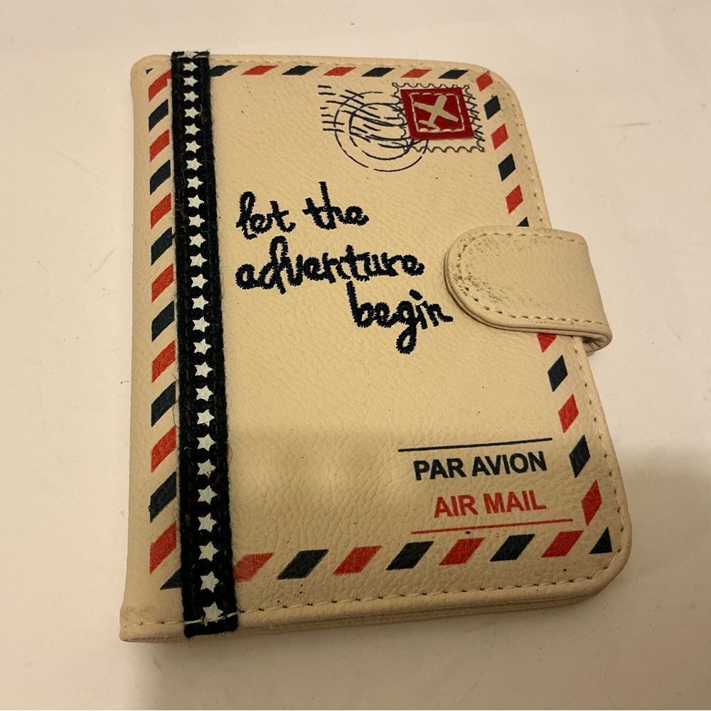 Passport Holder Case Let The Adventure Begin Air Mail Travel Wallet Miamica